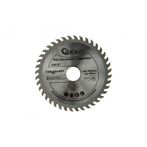 Pjūklas diskinis medžiui ø125x22mm 40 dantų                                                          (G00107)